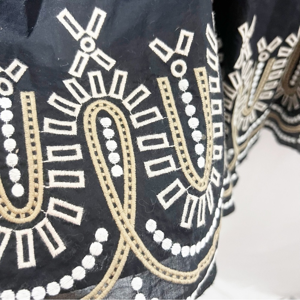 Madewell Black Embroidered Eyelet Puff Sleeve Mini Dress Size Large - Picture 6 of 9